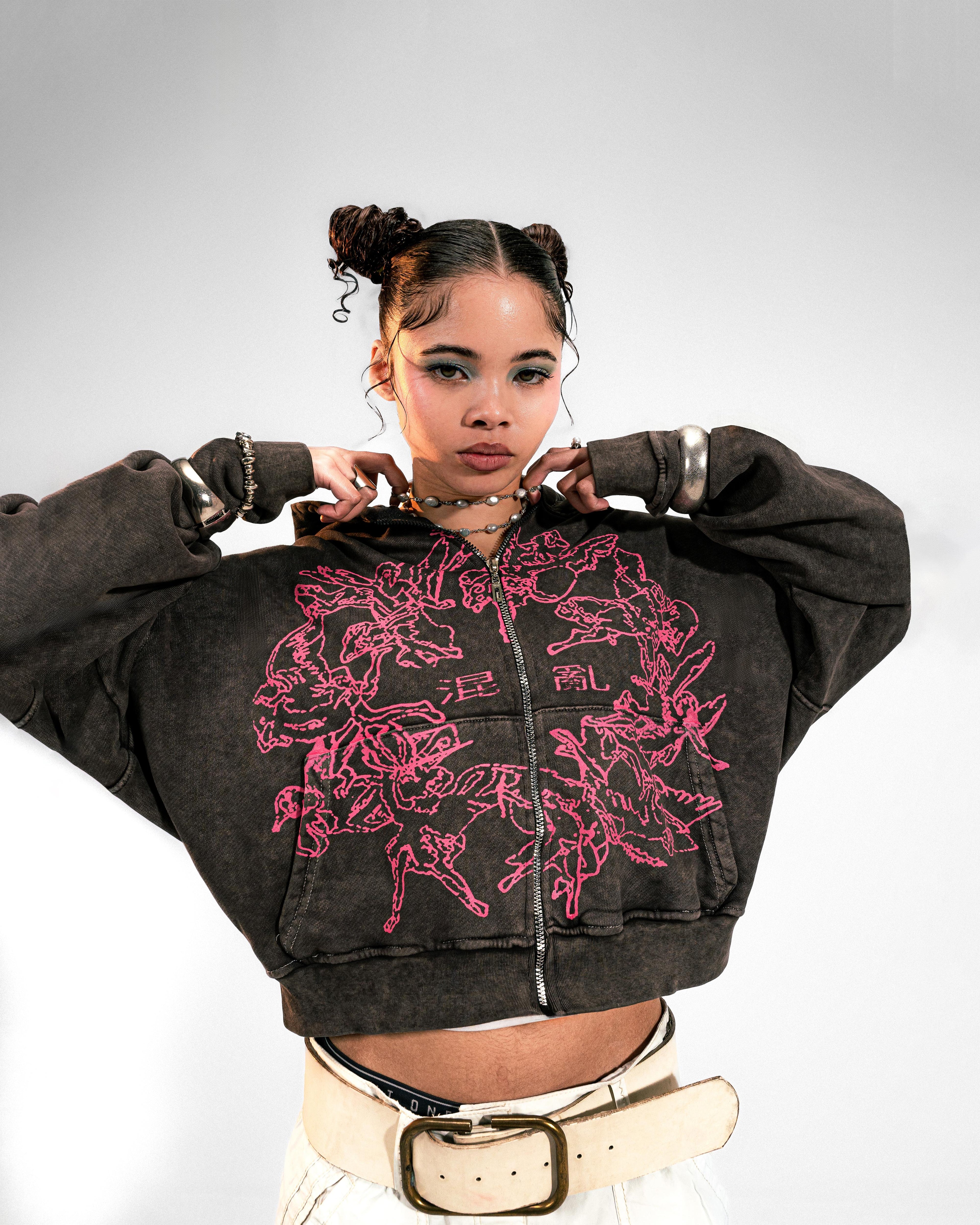 Cherry Stain Zip Hoodie